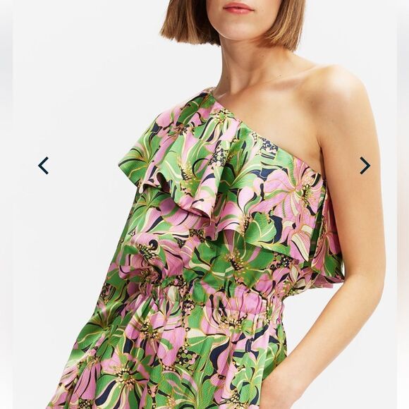 NWT LA Double J Boogie Dress Carnevale in Pebbled Satin 100% Silk XS - Picture 3 of 14